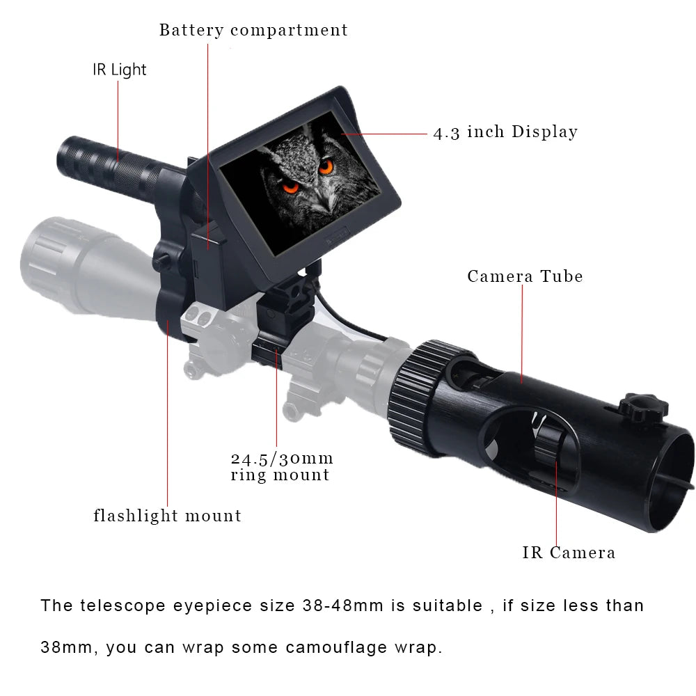 Digital Night Infrared Scope Camera Riflescope With HD 720P Video/Photo Recording