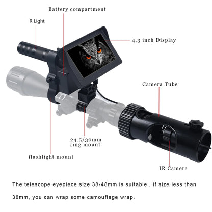 Digital Night Infrared Scope Camera Riflescope With HD 720P Video/Photo Recording