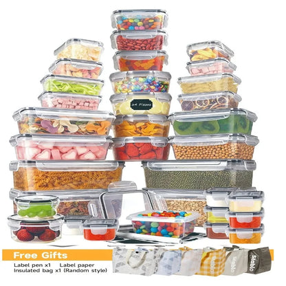 48Pcs Food Storage Set Containers & Lids with Labels