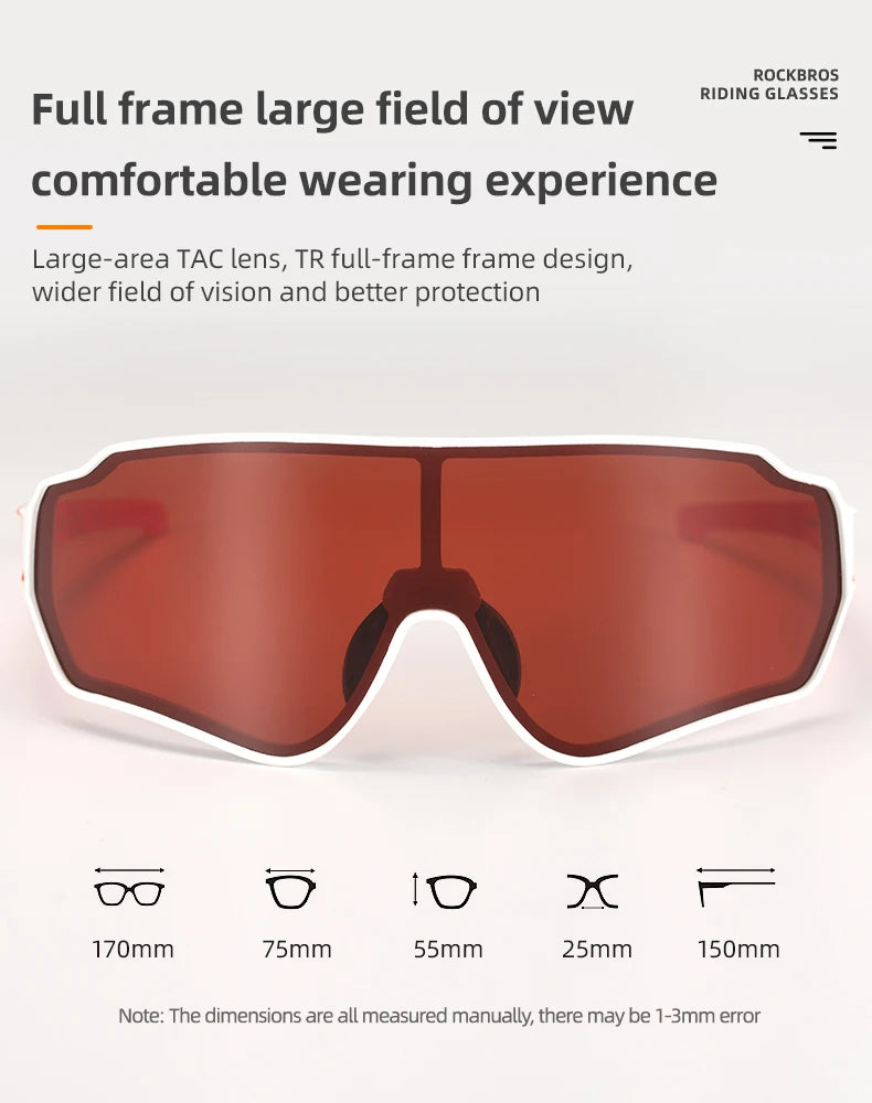 Photochromic Polarized Cycling Sunglasses Inner Frame Goggles
