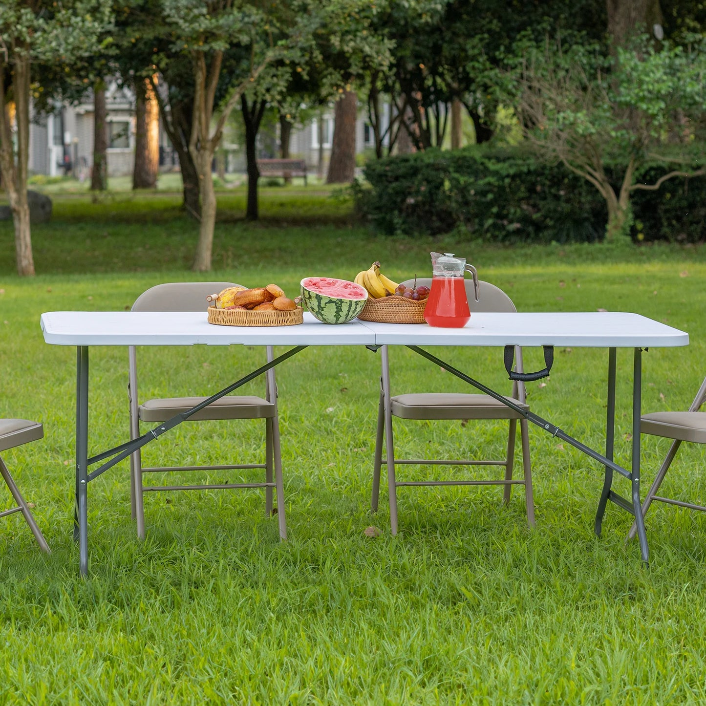 4/6/8 FT Portable Indoor Outdoor Heavy Duty Foldable Table