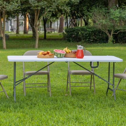 4/6/8 FT Portable Indoor Outdoor Heavy Duty Foldable Table